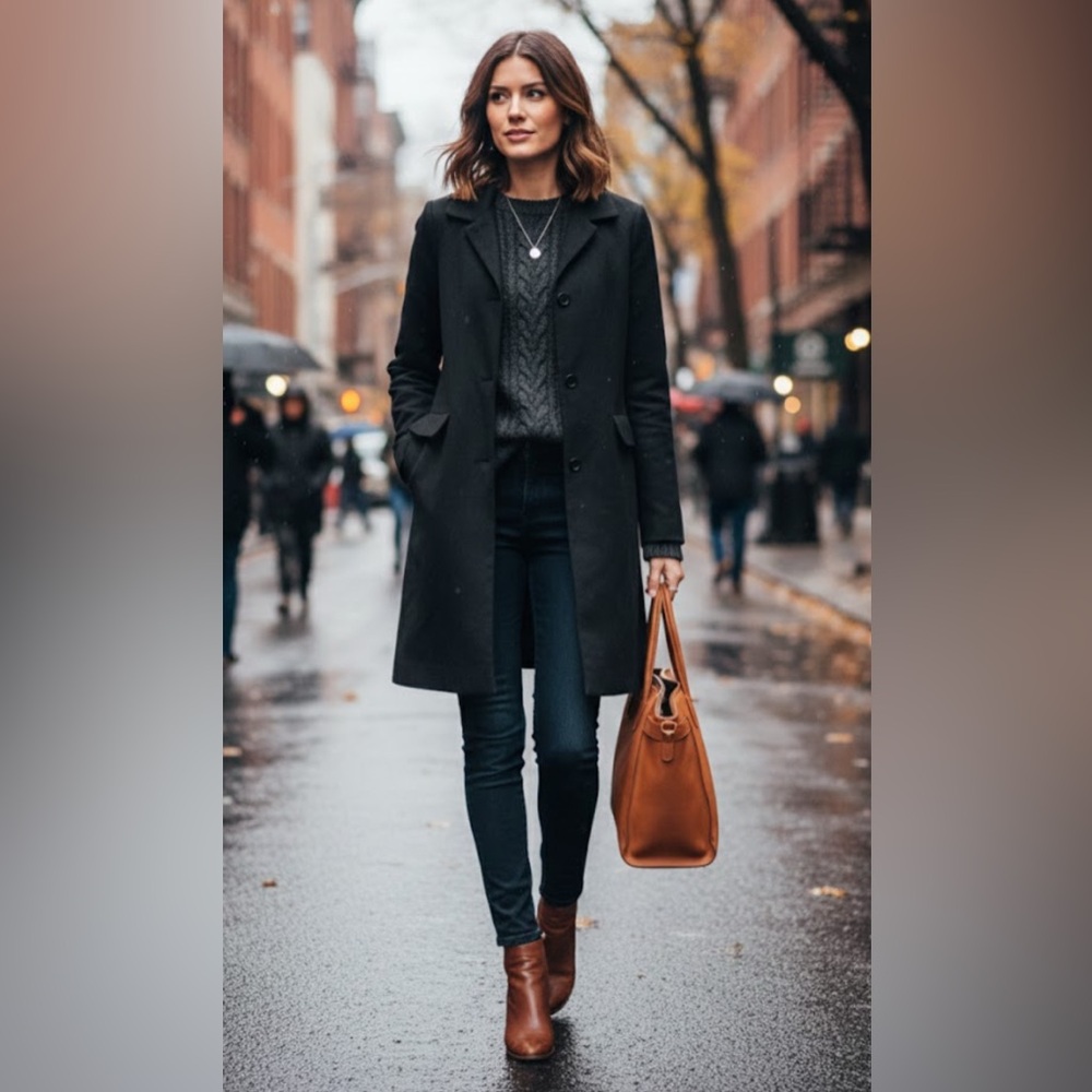 Theory Black Trench Coat